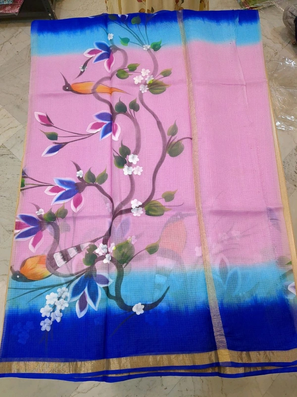 pure silk kota - Blue