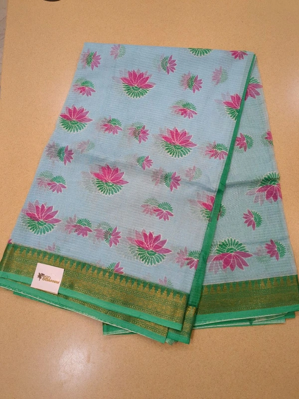 pure cotton kota doriya - aqua blue