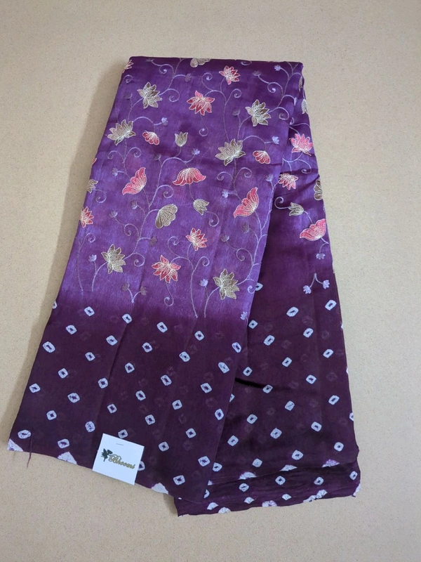 Pure Raw Silk Bhandhini - Purple