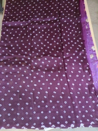 Pure Raw Silk Bhandhini - Purple