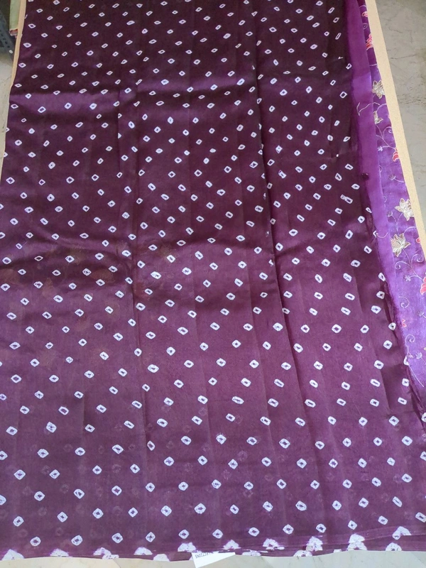 Pure Raw Silk Bhandhini - Purple