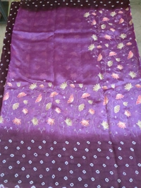 Pure Raw Silk Bhandhini - Purple