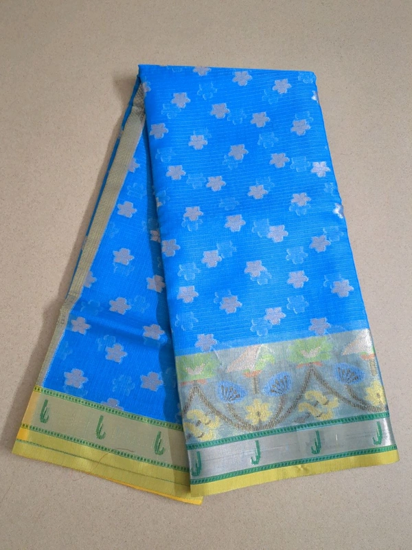 Silk kota pythani - blue