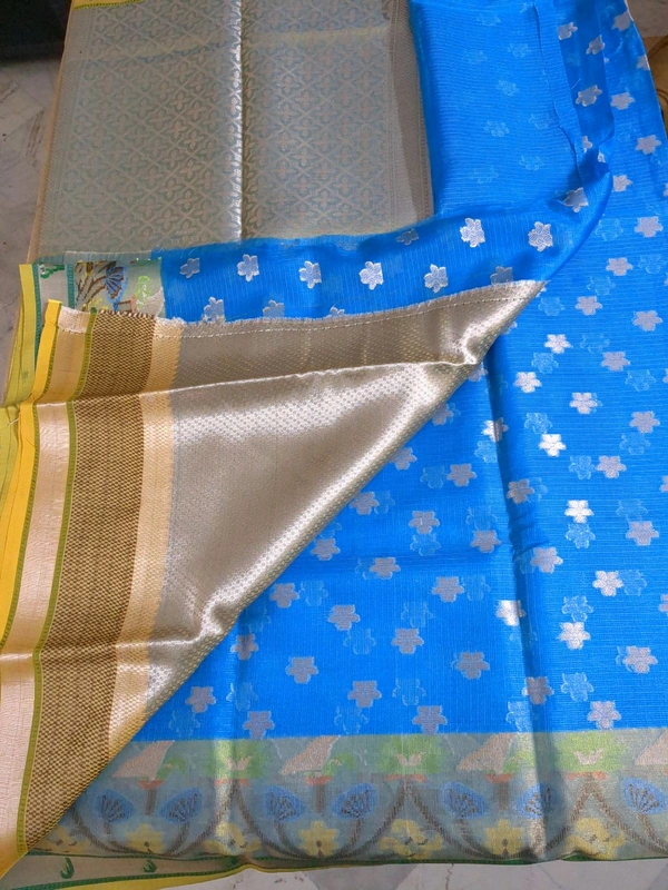 Silk kota pythani - blue