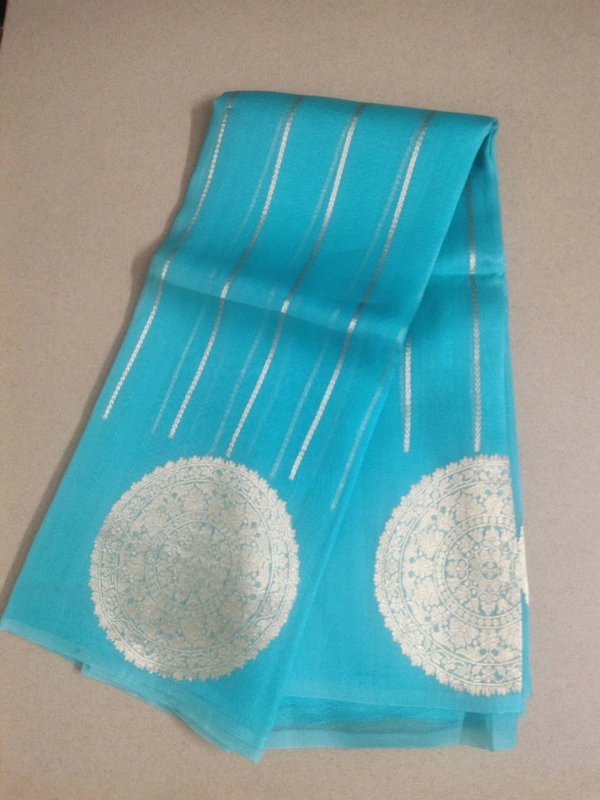 Pure Handloom Organza - sea blue