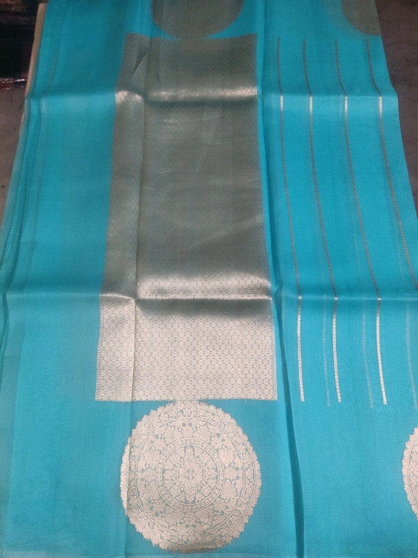 Pure Handloom Organza - sea blue