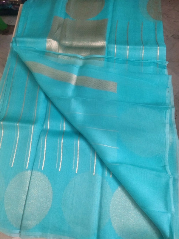 Pure Handloom Organza - sea blue
