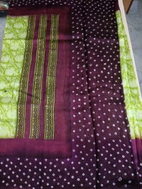 Pure Raw Silk Block Prints - Green