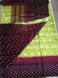 Pure Raw Silk Block Prints - Green