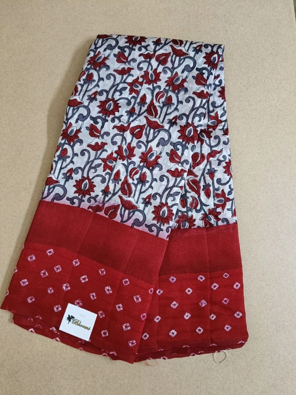 Pure Raw Silk Block Prints - Red