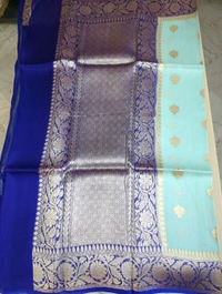 PURE HANDLOOM ORGANZA TISSUE - aqua blue