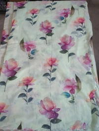 Pure Georgette - mint green lotus