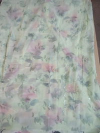 Pure Georgette - mint green lotus