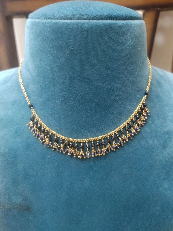 Black Diamonds With Sitara Beads - Blue, 15 Working Days, HD