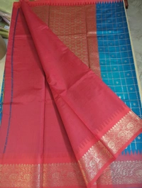 Benaras Gadwal - 4 Leafs, milky blue