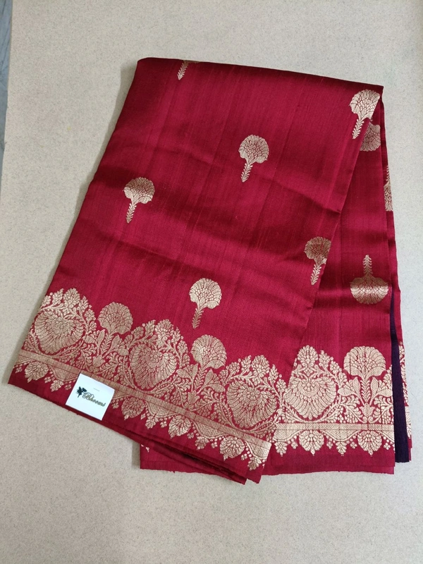 Pure Handloom Raw Silk - Red