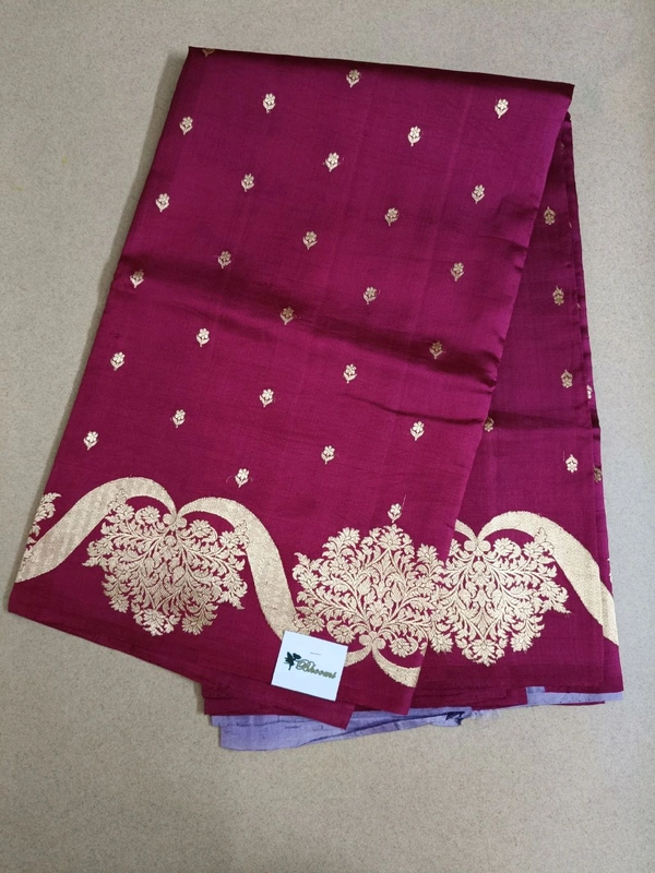 Pure Handloom Raw Silk - dark pink