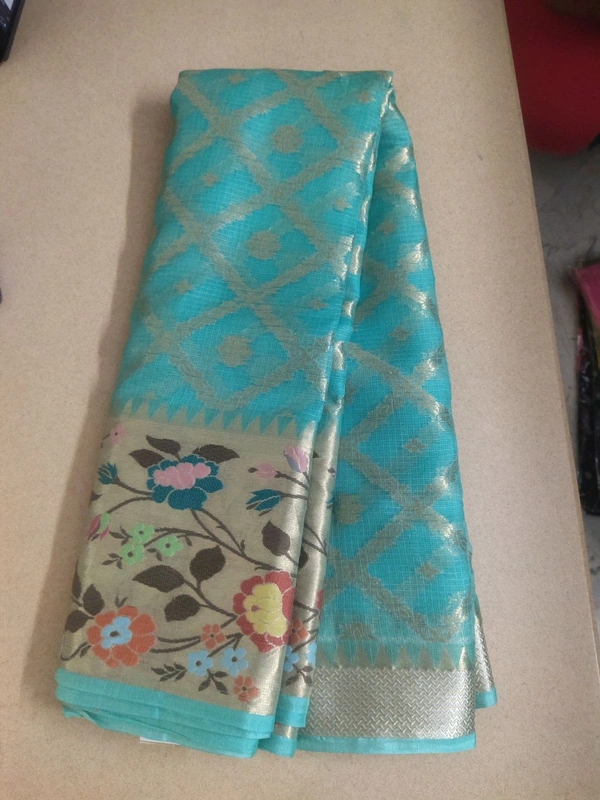 pure Handloom Silk Kota - sea green