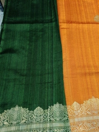Pure Handloom Raw Silk - orange