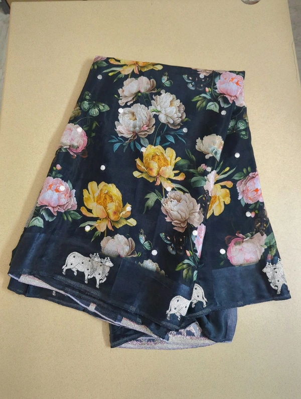 organza digital mushru - Black