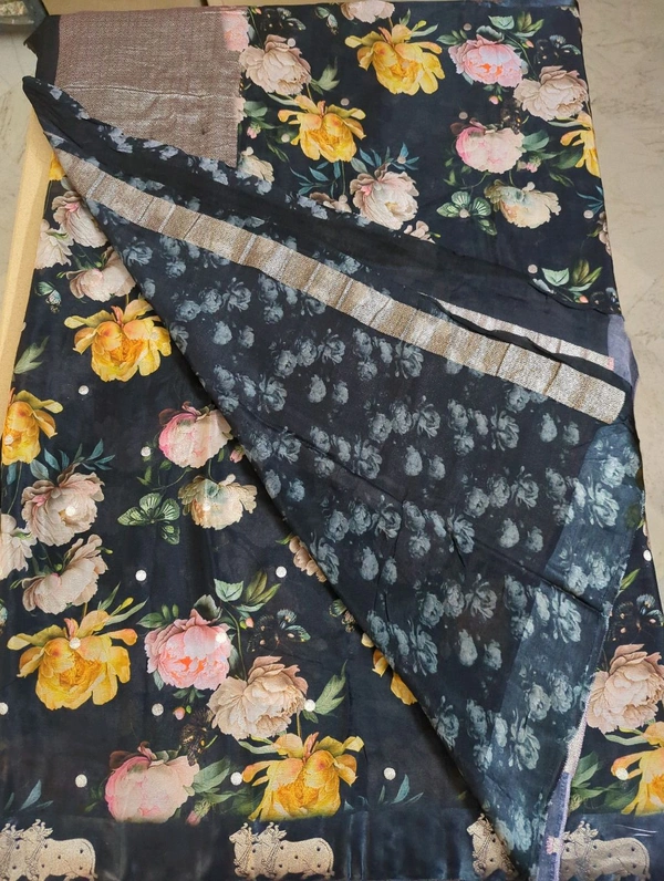 organza digital mushru - Black