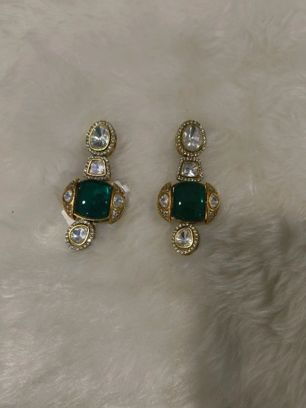 mossonite earrings - green