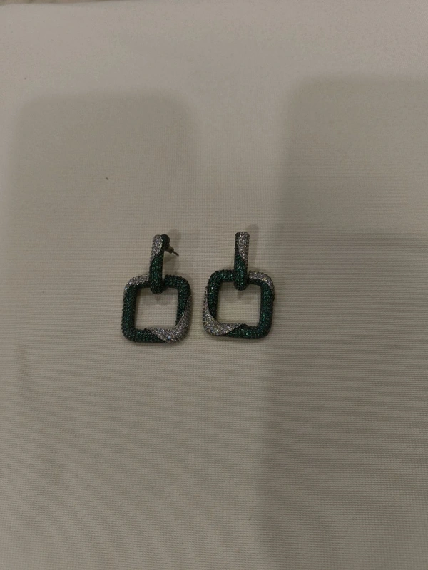 designer earrings - Green