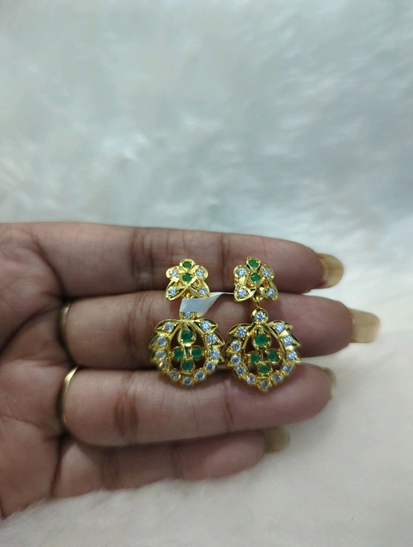 GOLD COPY EARRINGS - green