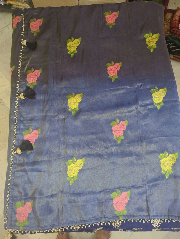 georgette tissue - Blue