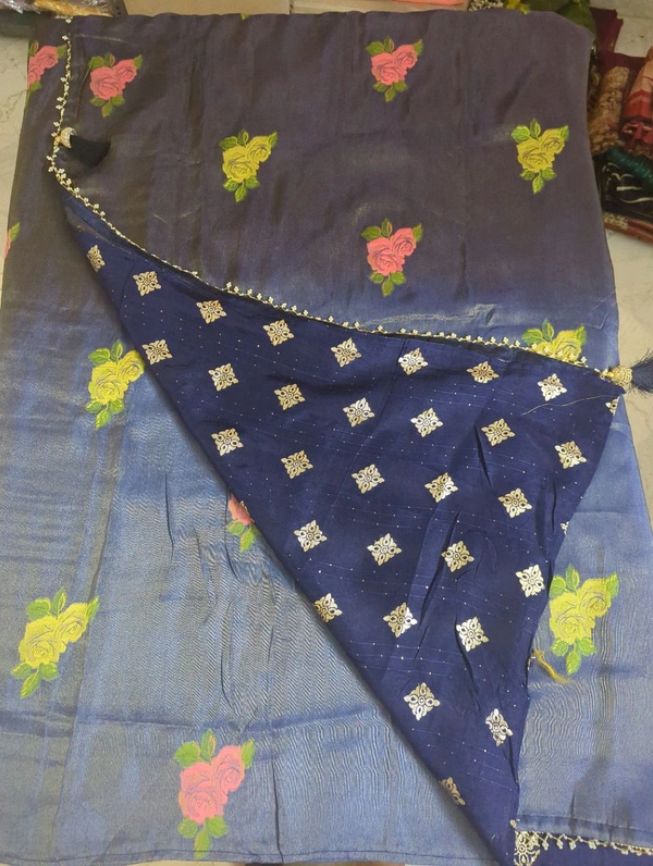 georgette tissue - Blue