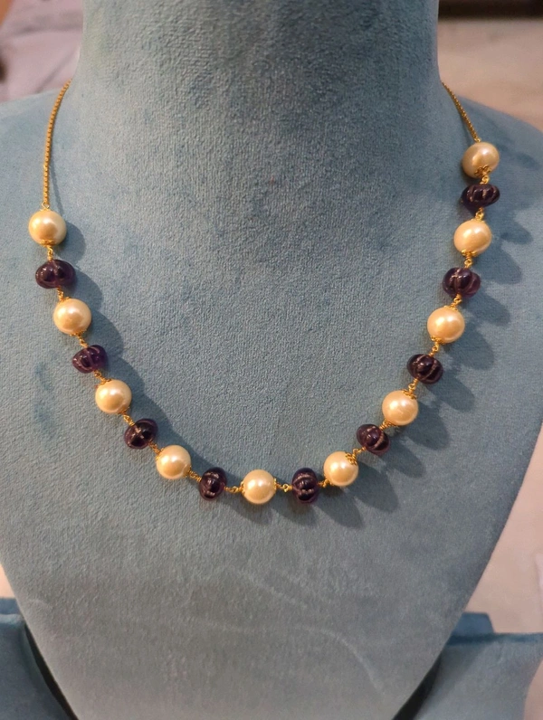 Amethyst pumpkin and Swarovski chain