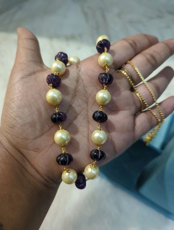 Amethyst pumpkin and Swarovski chain