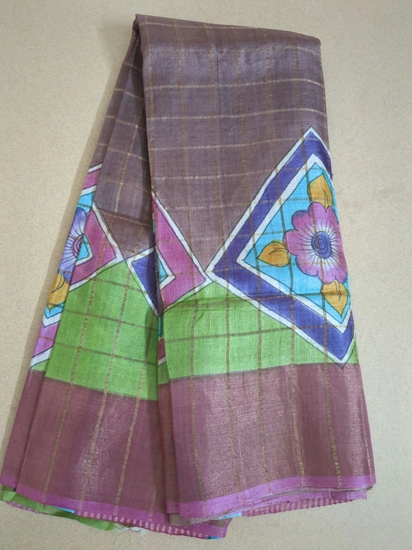 pure handloom tusser - Old Lavender