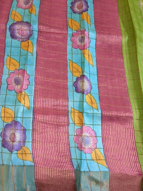 pure handloom tusser - Old Lavender