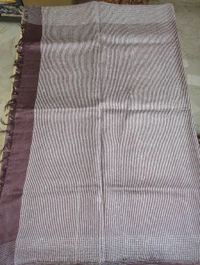 handloom desi tusser  with hand work - Pigment Indigo