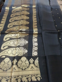PURE HANDLOOM ORGANZA TISSUE - Black