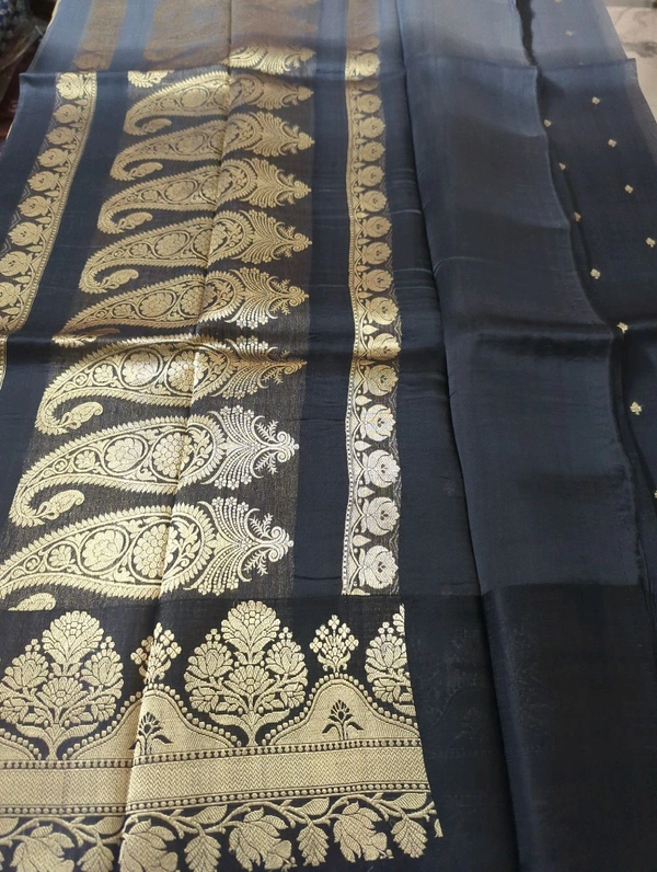 PURE HANDLOOM ORGANZA TISSUE - Black