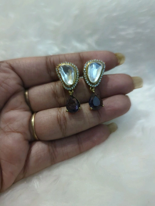 mossonite earrings - Pigment Indigo