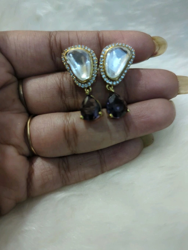 mossonite earrings - Pigment Indigo