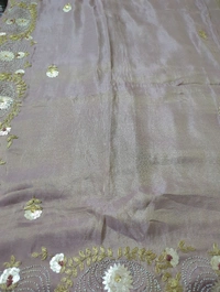 pure tissue with rich work - Fuchsia Pink