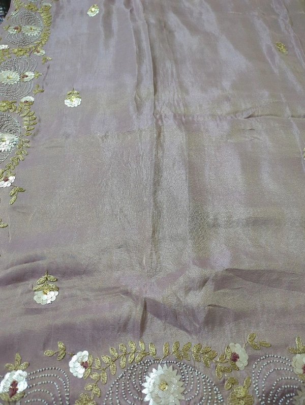 pure tissue with rich work - Fuchsia Pink