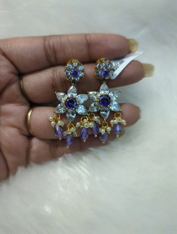 flowers earrings - Pigment Indigo