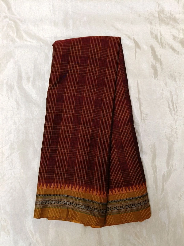 Pure Narayanapet Cotton - maroon, double checks