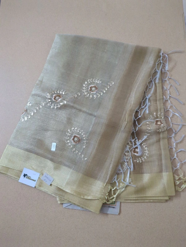 lenin tissue aari work - brown