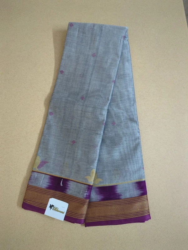 handloom saree - Gray