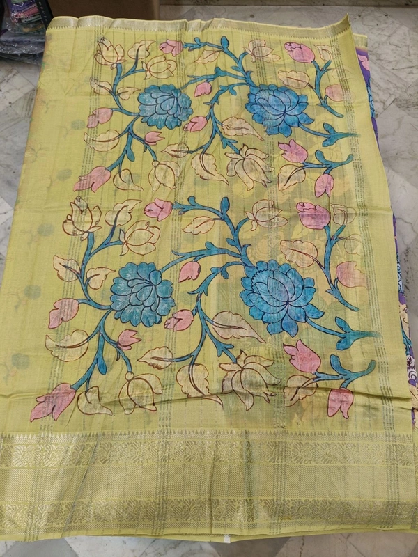 Pure Handloom Mangalagiri With Kanchi Pattu