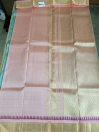 Pure Handloom Kanchi Pattu - Cyan Aqua