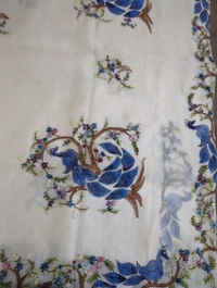 Organza With Handwork - White