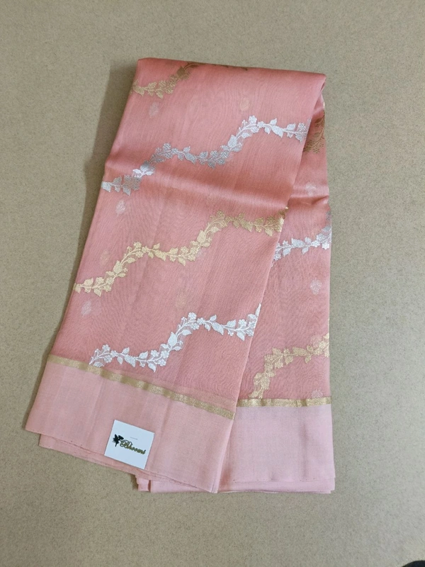 Pure Handloom Organza  - peach
