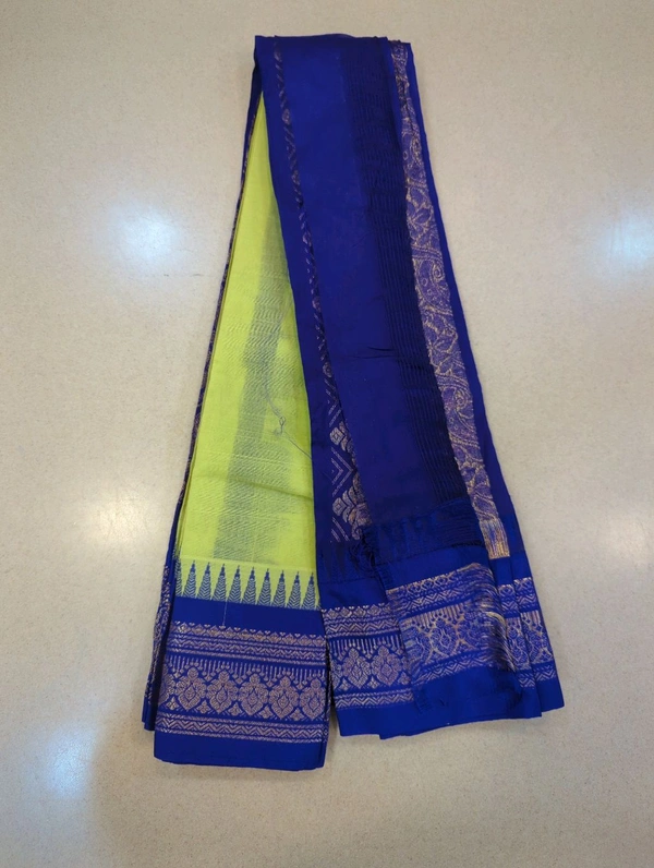 Pure Gadwal Cotton - lemon yellow